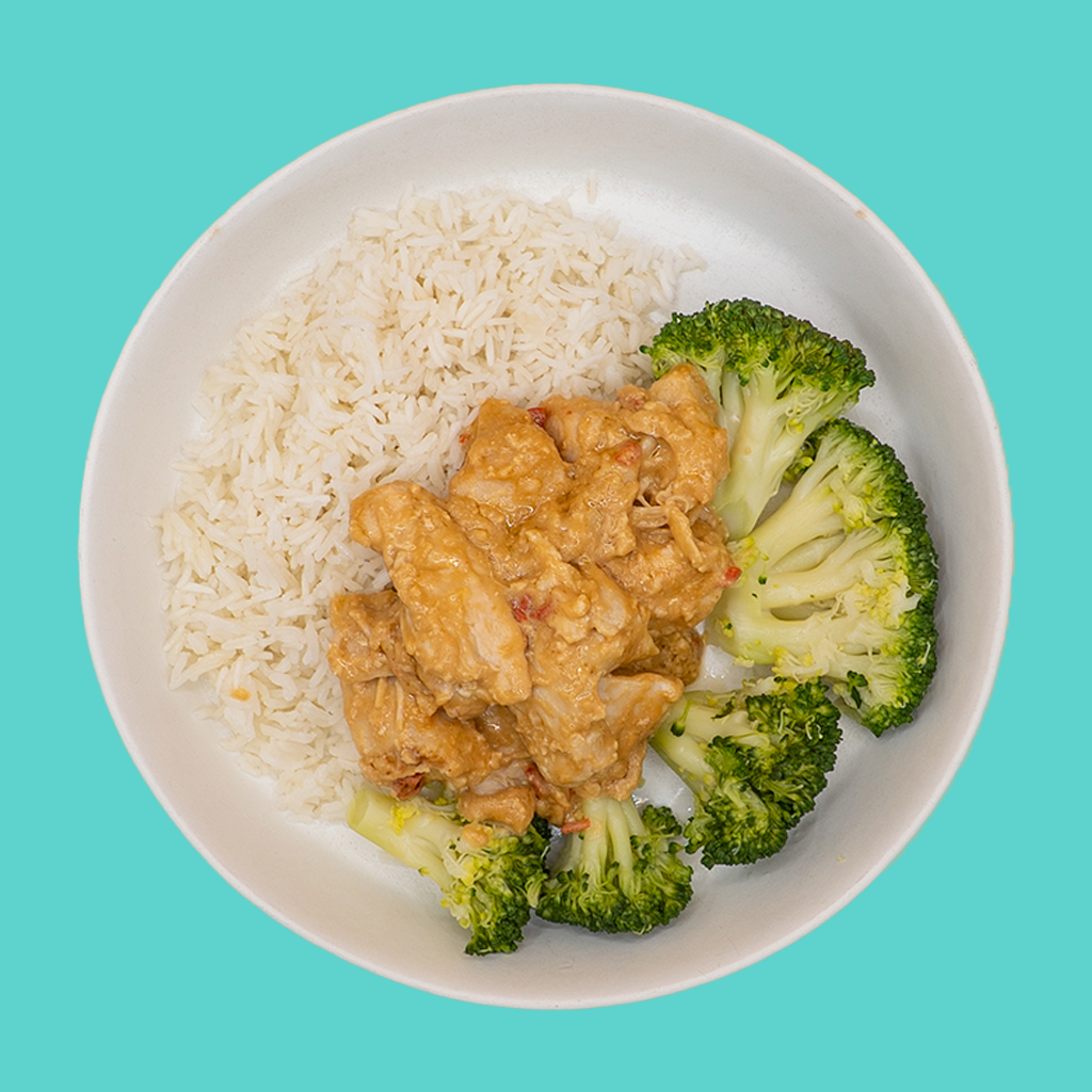 Frango com molho de amendoim, arroz basmati e brócolos - Image 2
