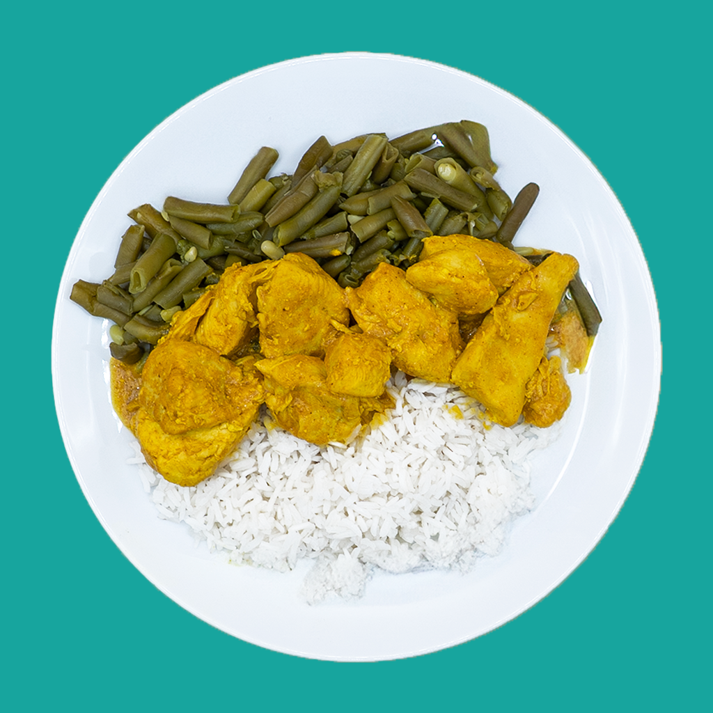 Caril de frango com arroz thai e feijão verde - Image 2
